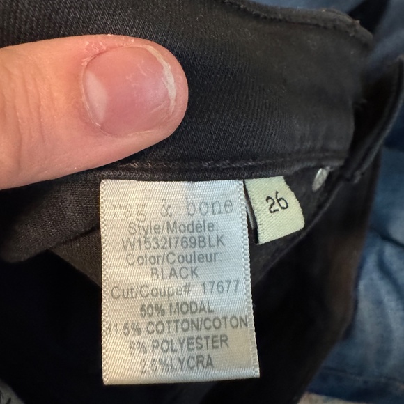 Rag & Bone Nina Black High Rise Skinny Casual Jeans W15321769BLK - Picture 6 of 6